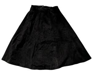 Vintage Diana Marco Suede Midi Skirt - Black - Size 18